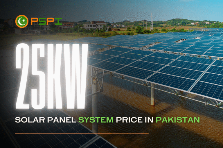 25kW solar panel system price in Pakistan – large-scale solar panels installed over a water body, representing commercial-grade renewable energy setups in Pakistan.