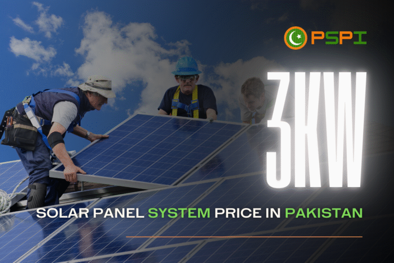 Team installing 3kW solar panel system in Pakistan on rooftop of a 7 marla house with full setup including panels, inverter, and mounting structure.
